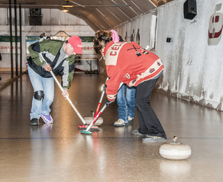 having fun curling