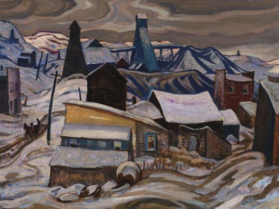 Ontario Mining Town, Cobalt, A.Y. Jackson, 1933. Oil on wood