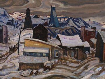Ontario Mining Town, Cobalt, A.Y. Jackson, 1933. Oil on wood